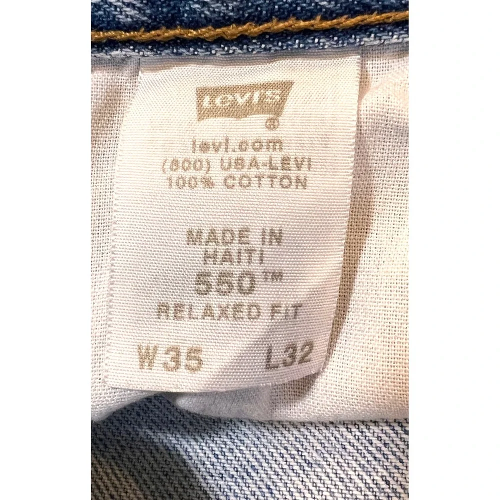 Levis 550 Relaxed Fit Mens Jeans Light Wash Denim W35 L32 Blue Cotton 00550-4891